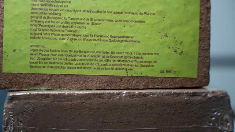coco coir blokken etiket