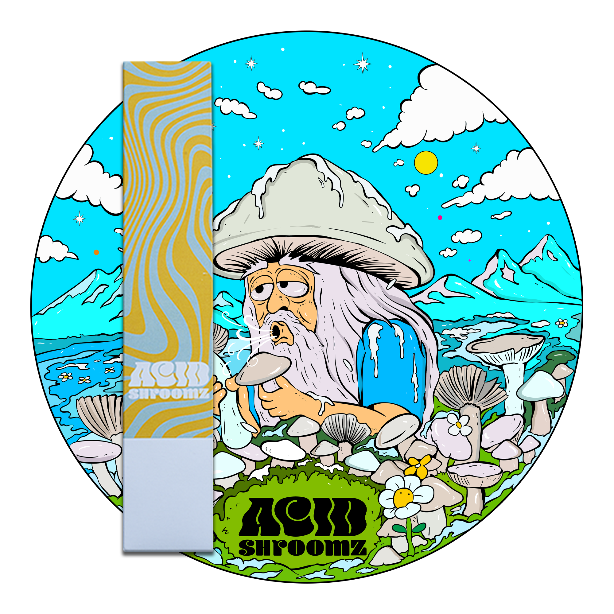 acid shroomz jack frost liquid culture strain design en verpakking