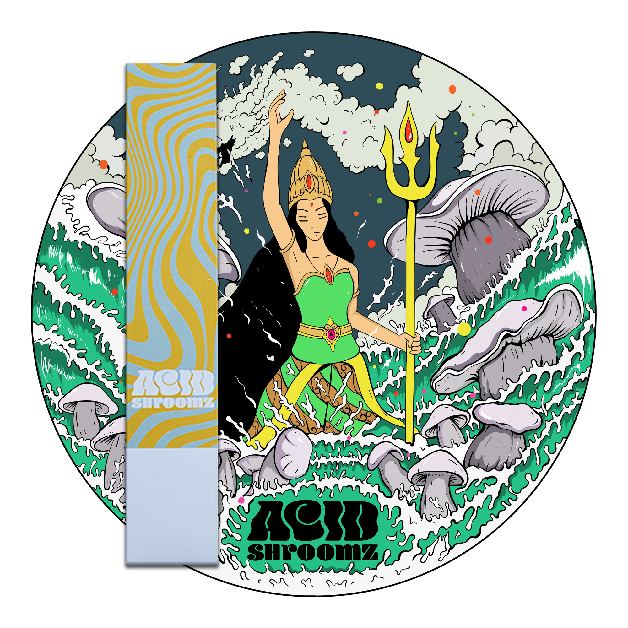 acid shroomz shaktnami vloeibare cultuur strain design en verpakking van paddo's