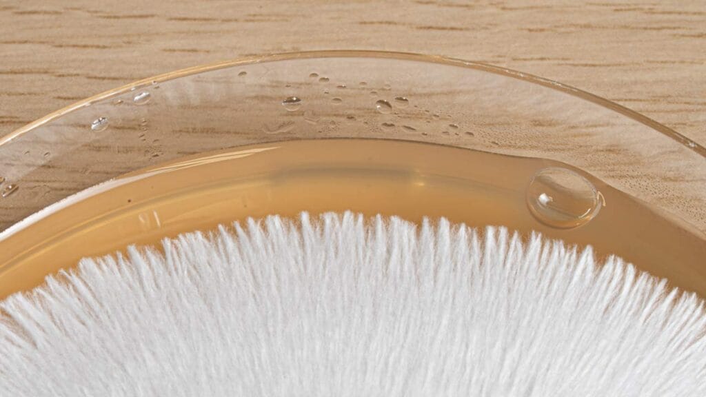 micelio in crescita su agar in una piastra di petri